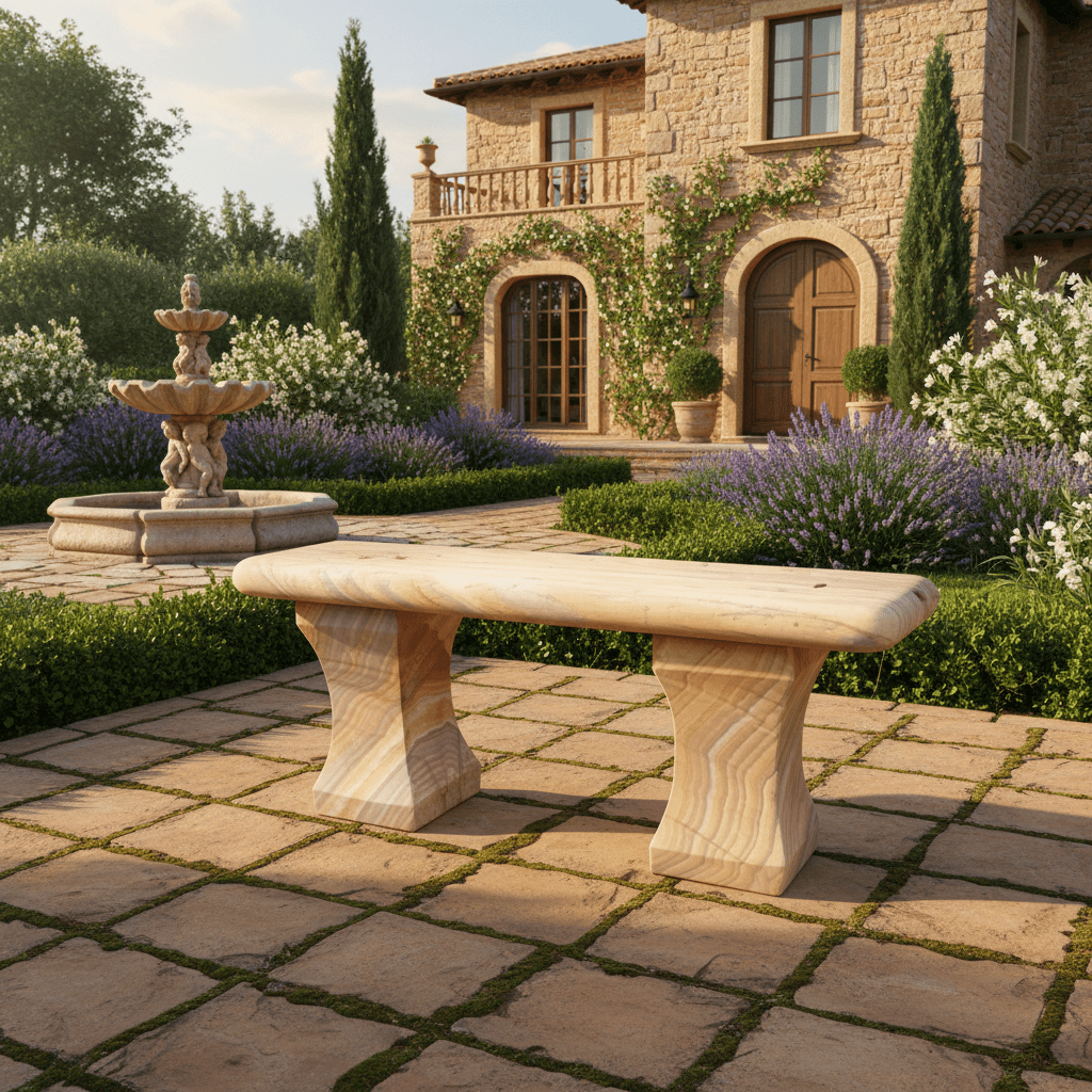 Natural Sandstone Garden Bench