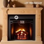 Wood Sandstone Fireplace