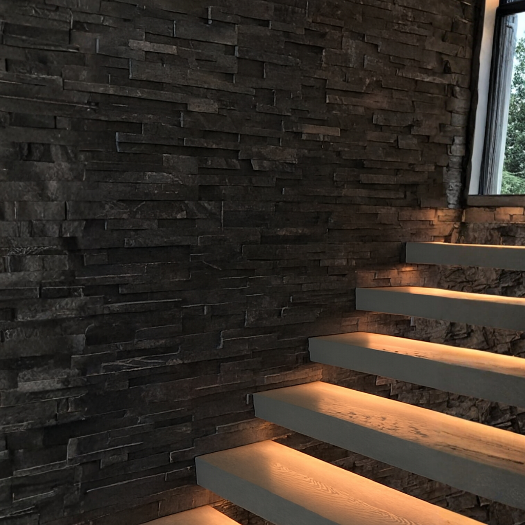 Natural Black Stone Wall Panel
