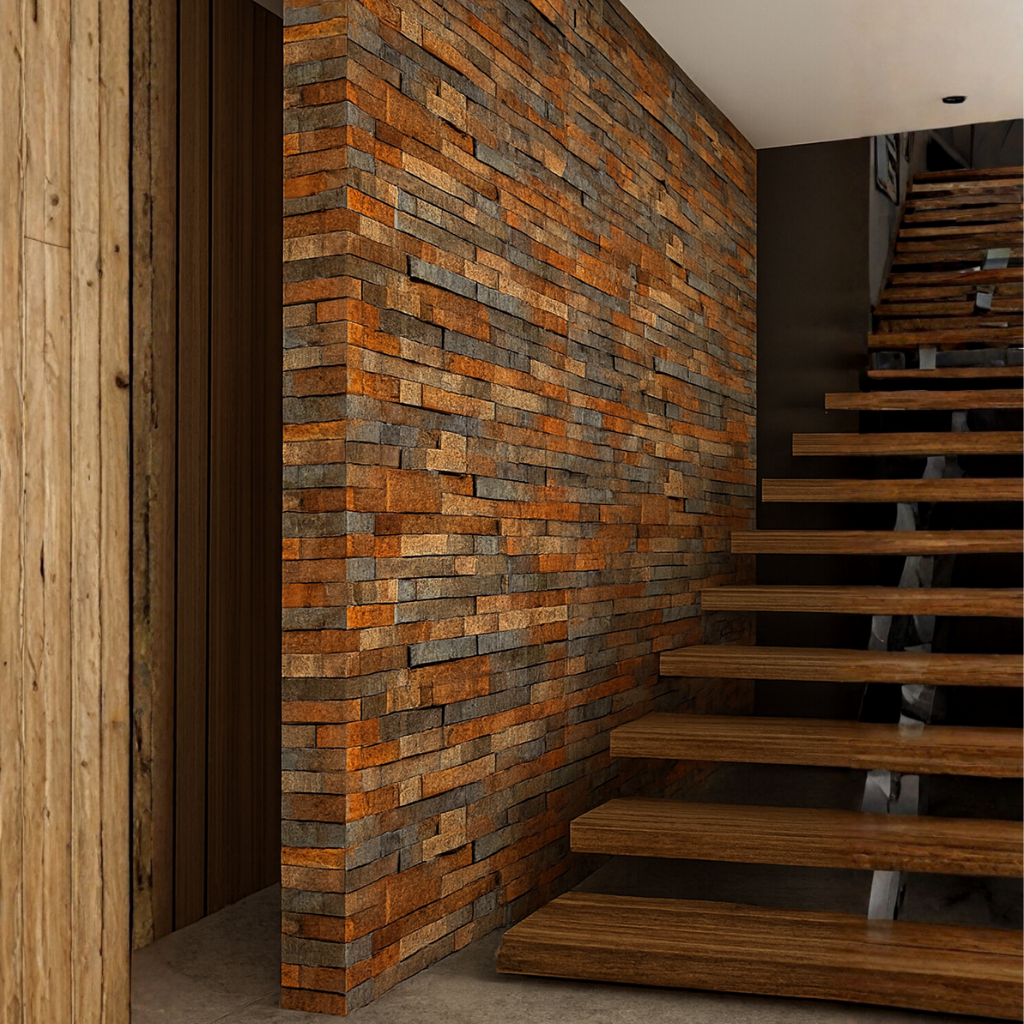 brown stone wall panel