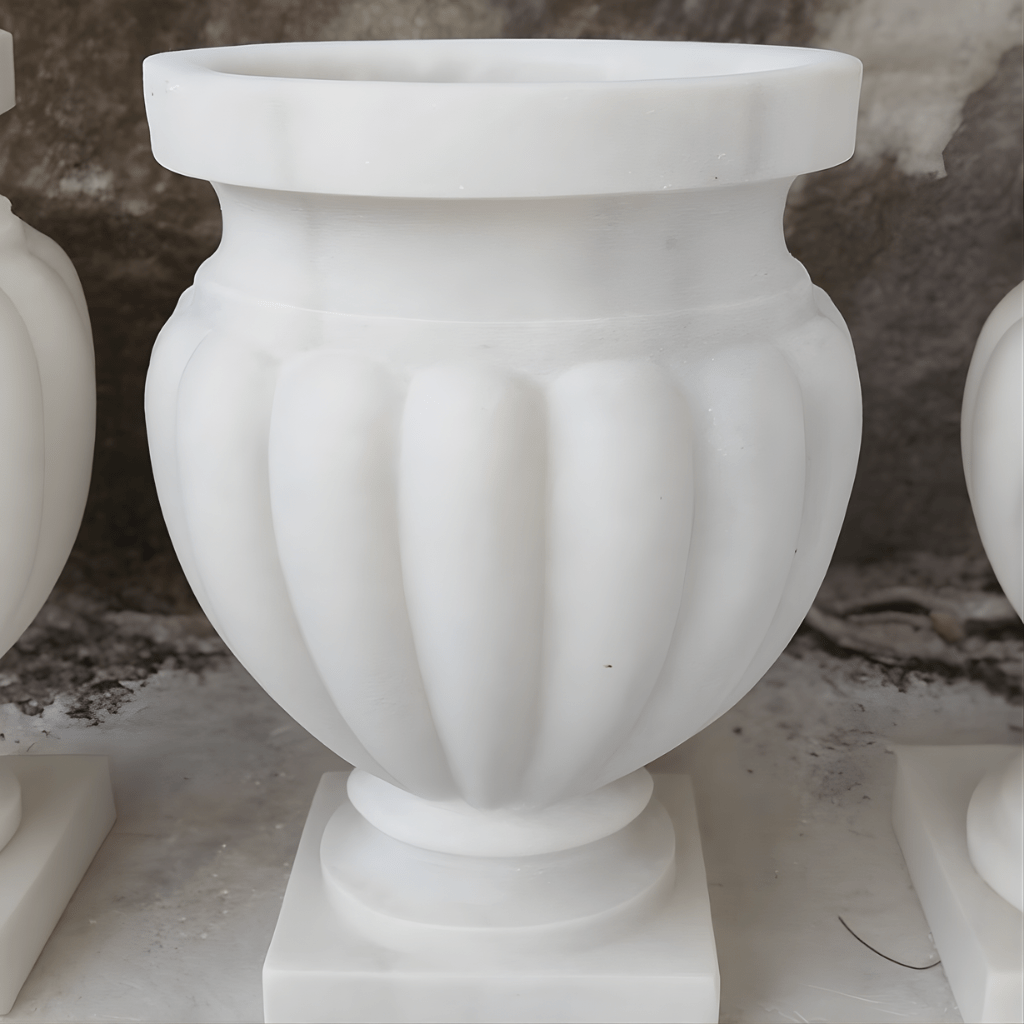 White Stone Planter