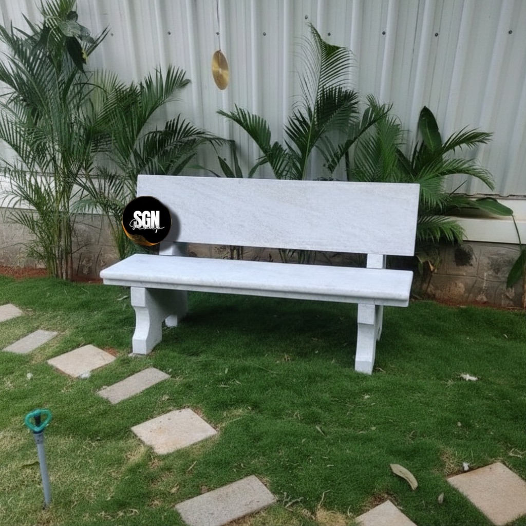 Marble Stone Garden Bench