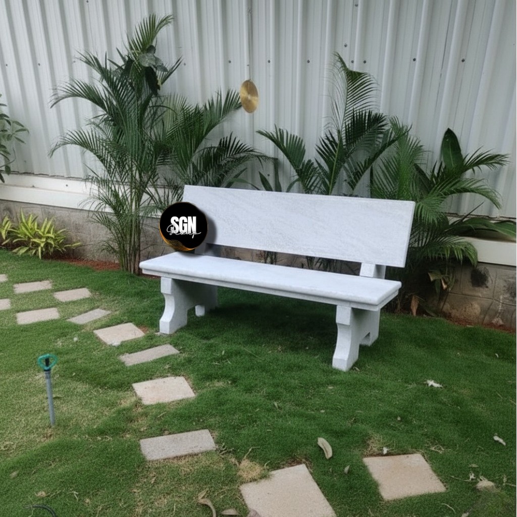 Marble garden bench