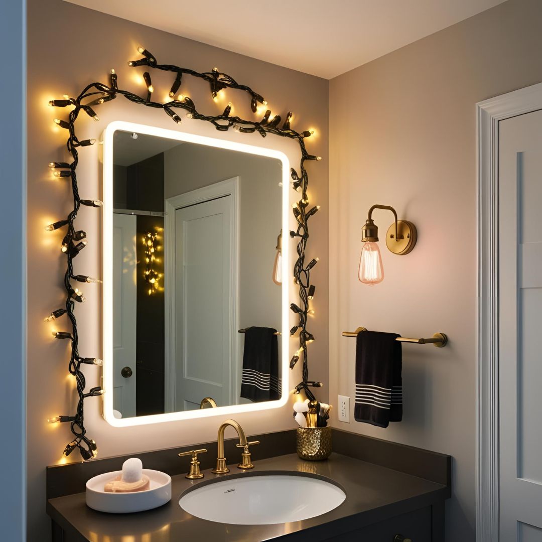 bathroom mirror wrapped C
