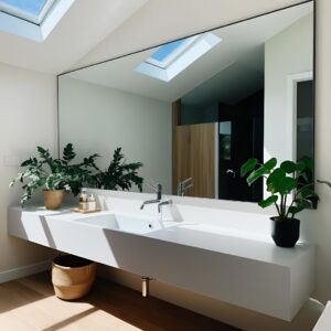 minimalist floating vanity sink