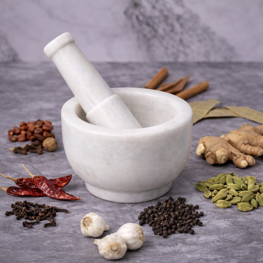 Marble Mortar and Pestle