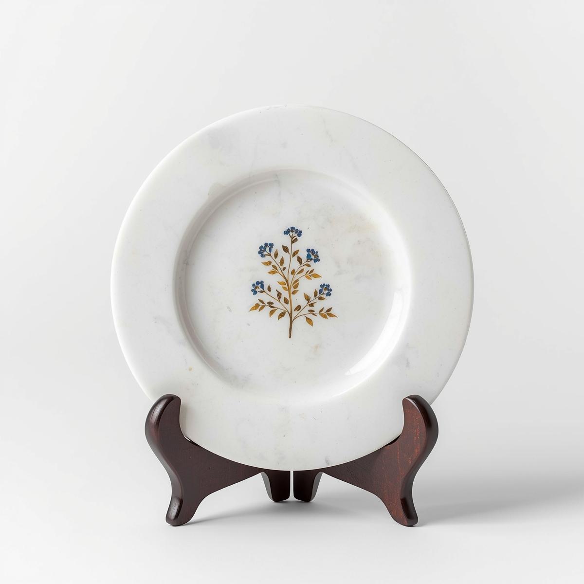 inlay marble plate with handicraft