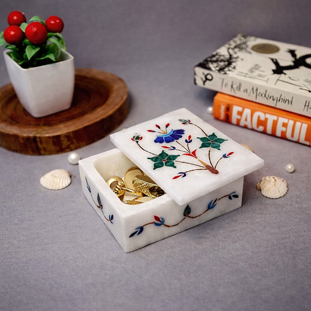 luxury inlay box in marble